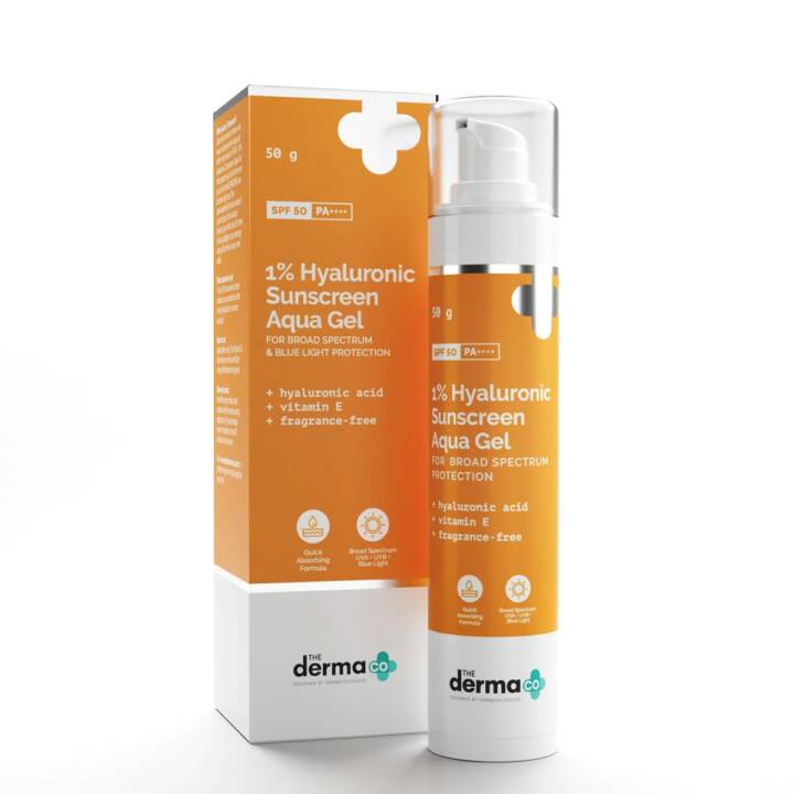 The Derma Co Hyaluronic Sunscreen Aqua Ultra Light Gel SPF 50 PA++++