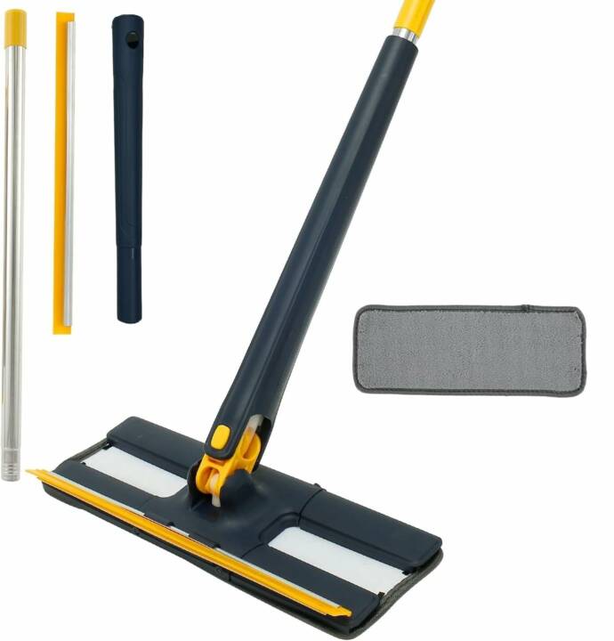 TCNAM Mop for Floor Cleaning with Wiper and Stainless-Steel Handle