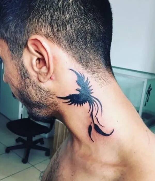 Phoenix Neck Tattoos