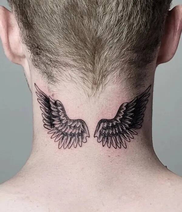 Wing Neck Tattoos