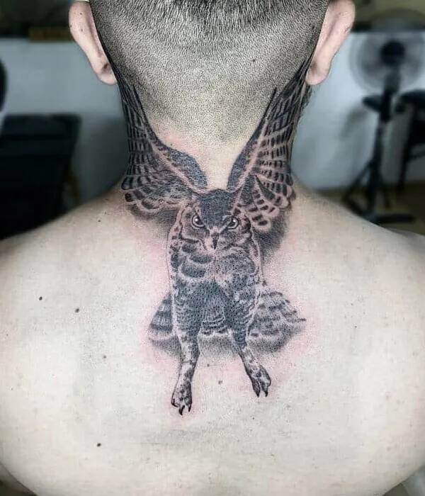 Owl Neck Tattoos