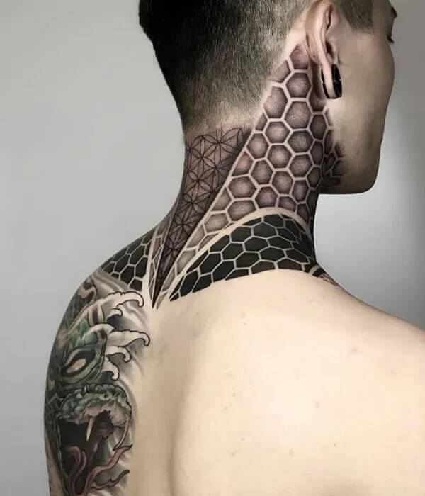 Geometric Neck Tattoos