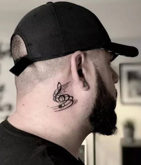 Music Note Neck Tattoos