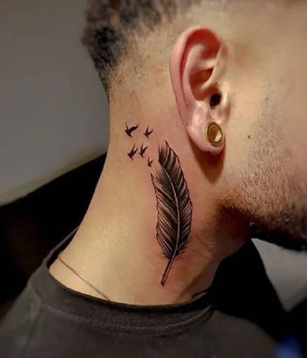 Feather Neck Tattoos