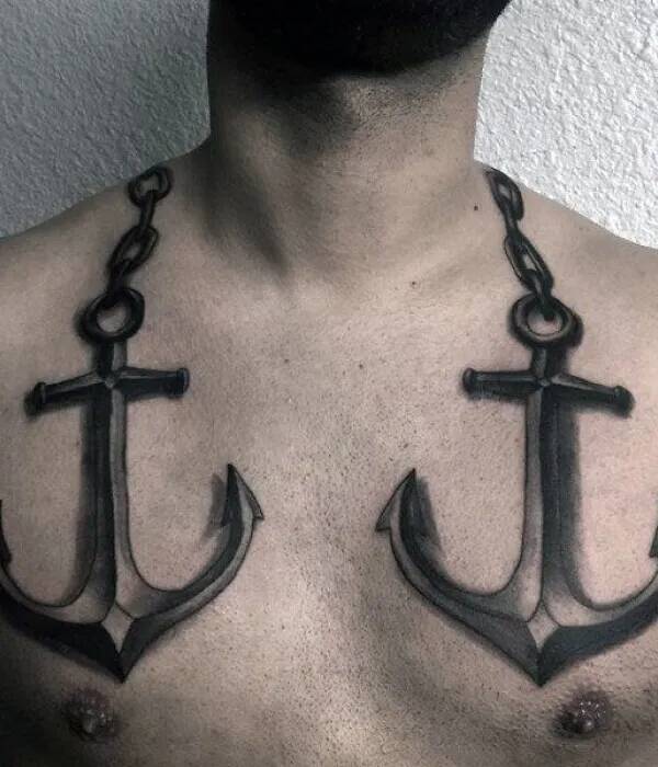 Anchor Chain Neck Tattoos