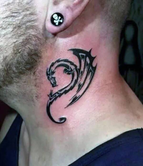 Phoenix and Dragon Neck Tattoos