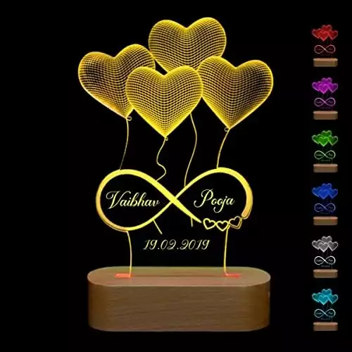 Artistic Gifts 3D Illusion Personalized LED Table Lamp