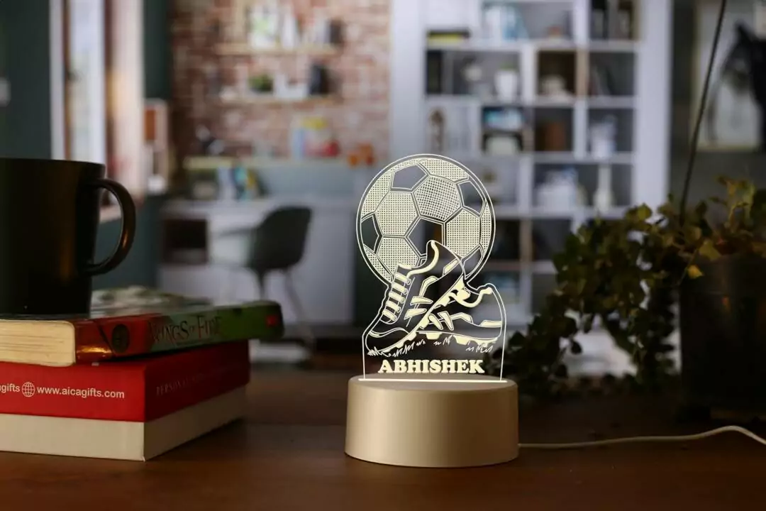 AICA Personalized Name Football with Shoes LED Night Lamp