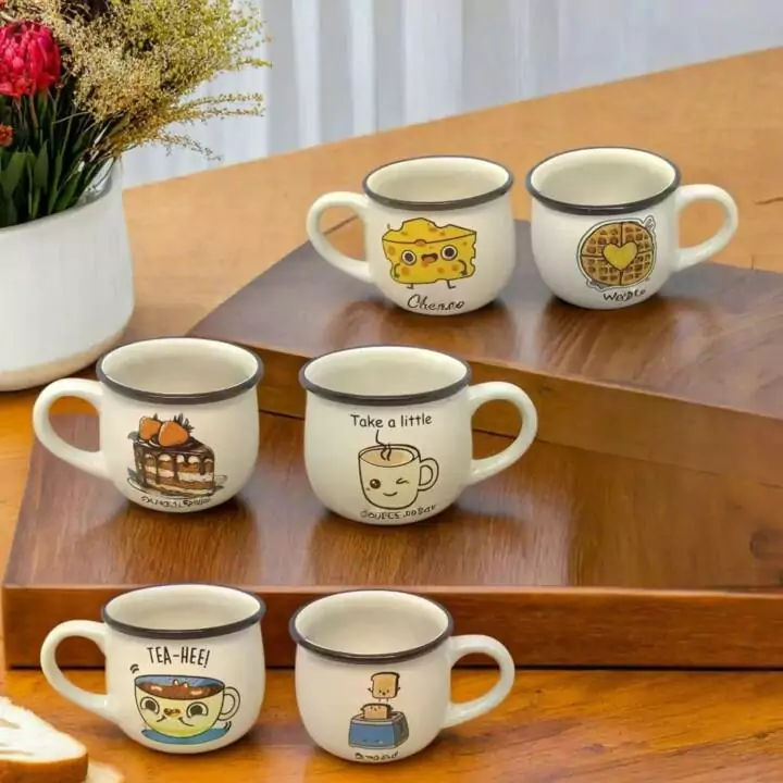 Telver Ceramic Tea Cups Set of 6